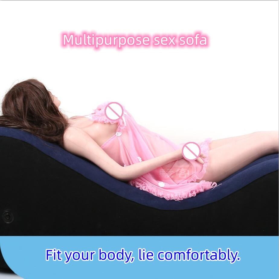 VaHppy Надувные диваны-кровати в форме S "Секс на лошадях" Индивидуальные подушки безопасности Вибрирующие волнообразные 150*61*50 см Наручники в комплекте