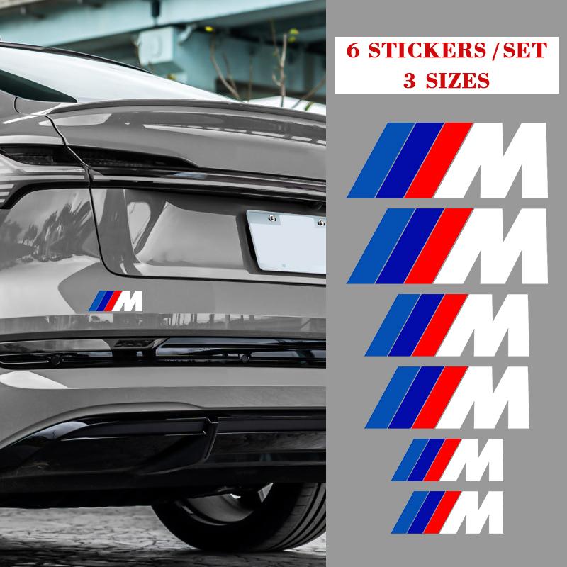 6 шт. Высокотемпературная наклейка-декаль на тормозной суппорт для BMW M-Sport E46 E90 F30 G20 F10 X3 X5 X6 Термостойкий Декор для тюнинга Черный Белый
