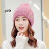 Korean Style Women's Winter Hat: Fashionable Rabbit Wool, Velvet-Lined, Warm Knitted Pullover.