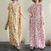 2024 Plus Size Dress Women Summer V-Neck Sundress Bohemian Floral Print Loose Big Oversize Maxi Dress 725