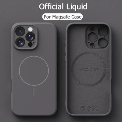 Магнитная Роскошная Беспроводная Зарядка Для Чехлов Телефонов Magsafe для iPhone 16 Plus 15 14 13 Pro Max Оригинальный Жидкий Мягкий Силиконовый Чехол