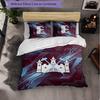 West Ham United Football 3 Piece Bedding Set Soft Duvet Cover Set with Pillowcases Printed Bedroom Decor Set for Home