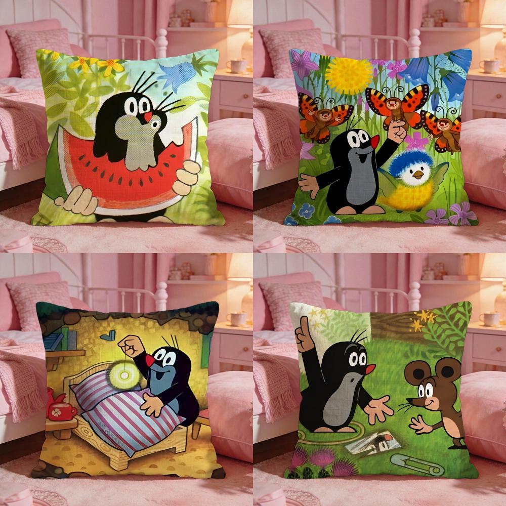 TThe Little MoleS Anime Cushion Cover Premium Comfort Reversible Pillow Cove Two In One Design For Any Room Car Interior