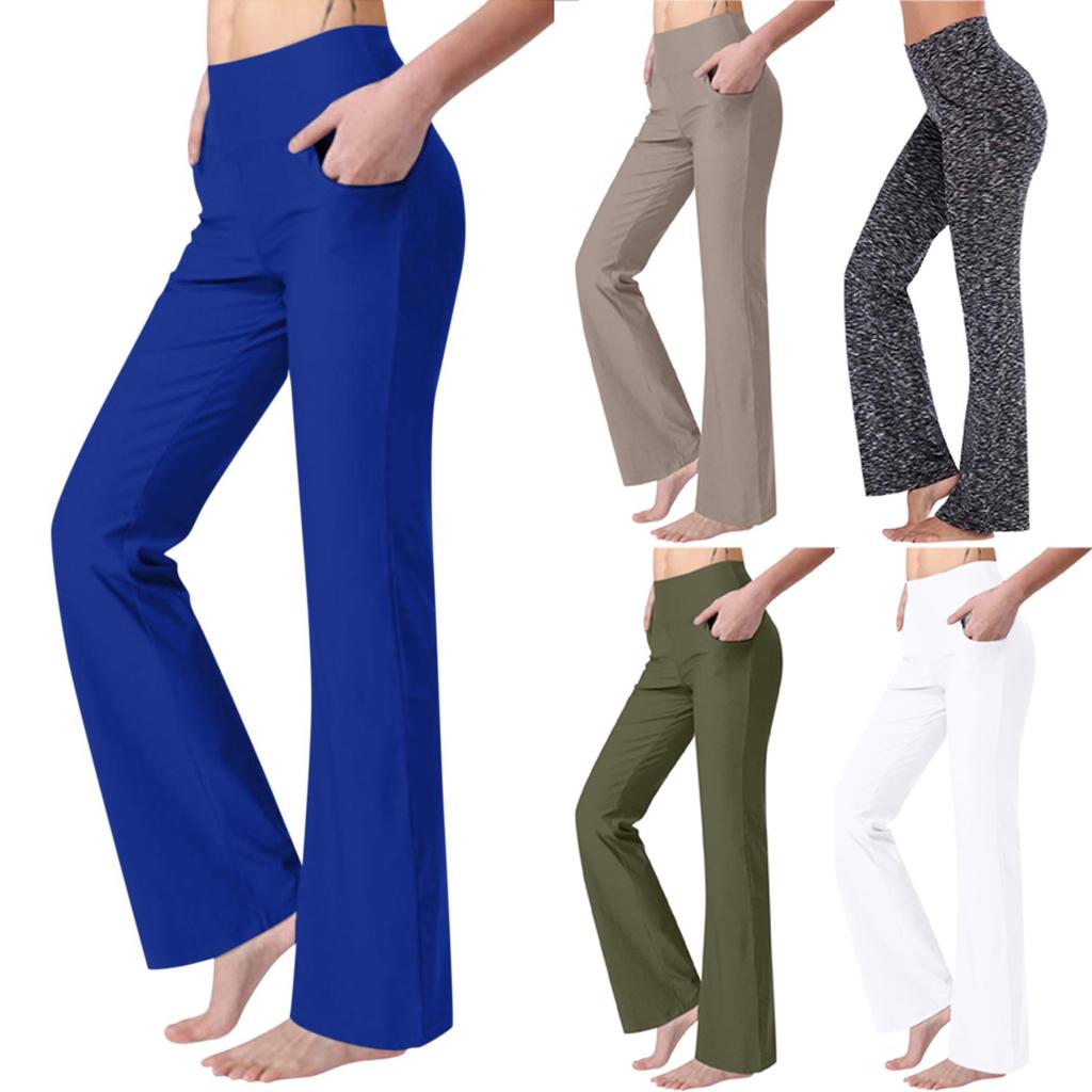 Women's Wide Leg Yoga Pants High Waist Comfortable Dance Sports Pants Wide Slastic Pocket