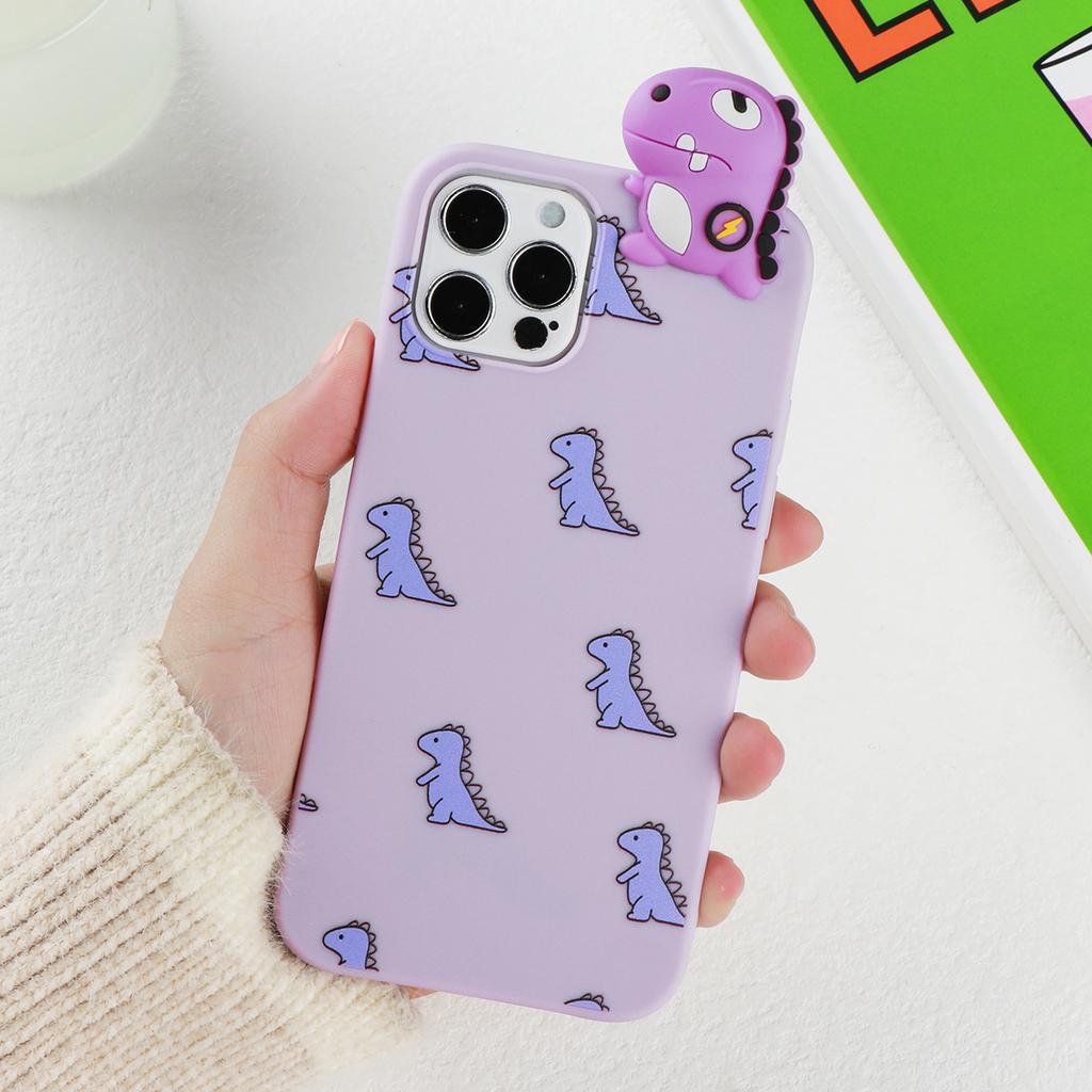 For Samsung Galaxy S10e S20 S21 FE S22 Ultra S8 S9 S10 Plus Note 8 9 10 Lite 20 M31 M32 M52 3D Cartoon Dinosaur Couple Soft Case