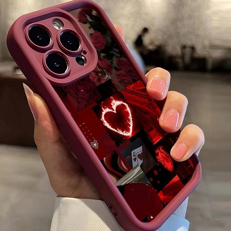Чехол-коллаж «Огненная любовь» с красным сердцем для Apple iPhone 11-16