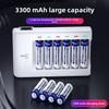 No. 5 Rechargeable Battery Charger Set with 6 AA 3300mAh Batteries for Camera Microphones