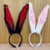 White Bunny Ears Headband Long Plush Rabbit Ear Hair Hoop Halloween Cosplay Costume Accessory Party Wear