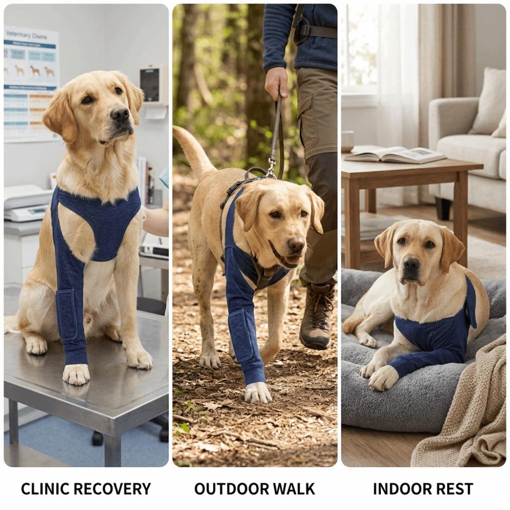 Flexible Wear Pet Anti Lick Sleeve Breathable Fabric Canine Leg Protector  Wound Care Protection