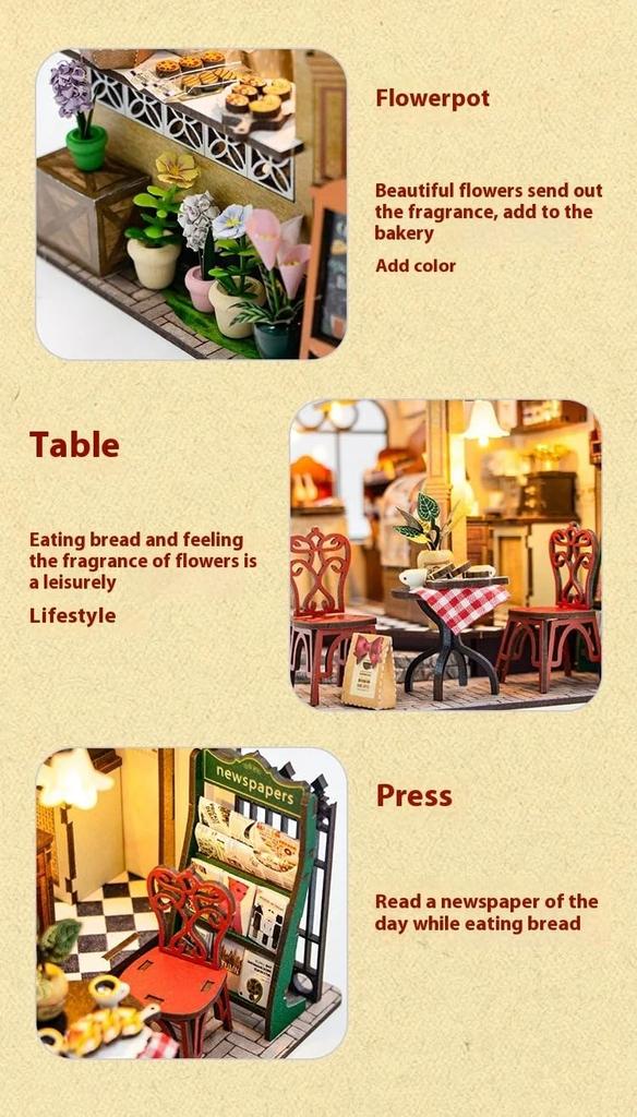 (t-FREAK) Dollhouse DIY Kit Set Miniature Bakery Julia Bakery