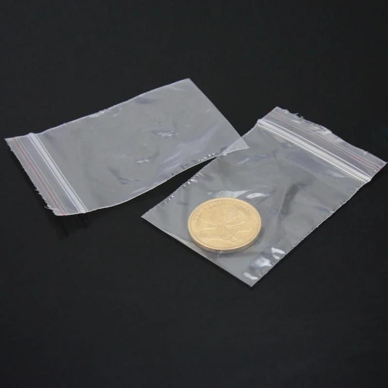100 шт./лот прозрачные пластиковые пресс-запечатываемые многоразовые небольшие целлофановые пакеты с застежкой-молнией Poly Jewelry