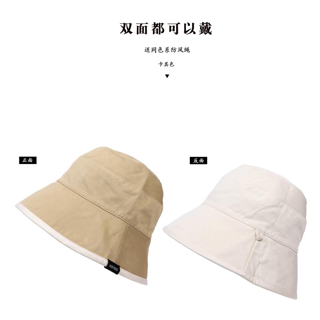 Double-sided fisherman's hat children's summer small edge shows small face UV protection new sunshade sunscreen sun basin hat
