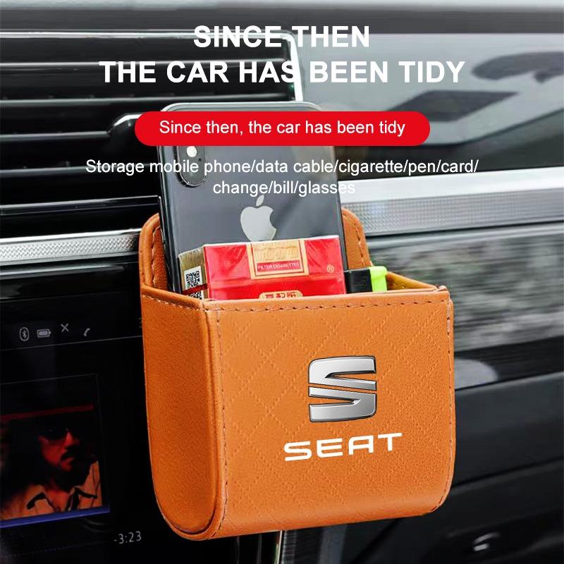 Сумка для хранения в салоне автомобиля, сумка для мусора на воздуховоде, подвесной органайзер-бокс для SEAT Cordoba Alhambra MK3 Leon 5F Ibiza 5 6 MII Altea Toledo 3