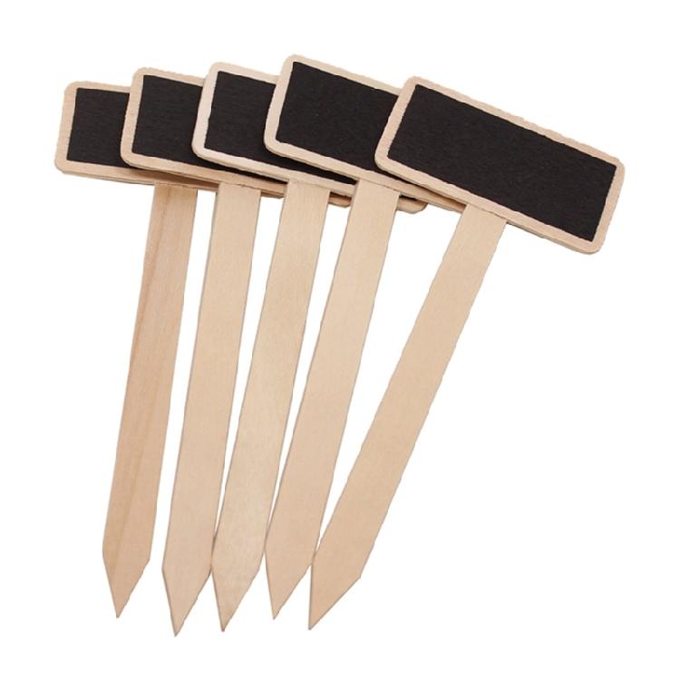 20Pcs Mini Plant Chalkboard Garden Plant Marker for Outdoor Indoor Plant Wood Plant Labels T-Type Garden Plant Marker
