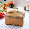 New Classic Solid Color Picnic Basket Portable Outdoor Picnic Storage Boxes Suitable Household Kitchen Lunch Box Accessories