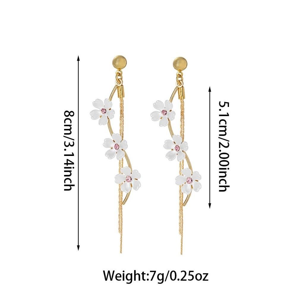 Versatile Pendant Earrings Resin Flower Earrings Elegant Fringe Hoop Earrings  Fashion Events