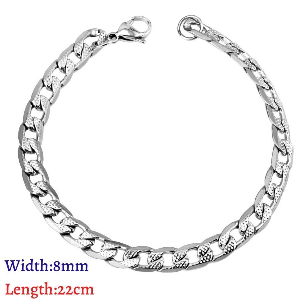 LUXUKISSKIDS Браслеты для пары из нержавеющей стали Мужские/Женские Модные Звенья Цепи Curb Cuban На Руку Рок-Браслет Браслеты на Запястье Подарки
