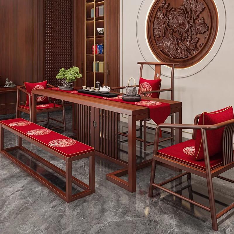 Handun Chinese Embroidered Long Chair Cushion