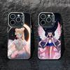 Мультяшный чехол для телефона S-Sailor M-Moon для iPhone17, 16,15,14,13,12 Pro Max Черный Конфетный Матовый Ударопрочный Чехол