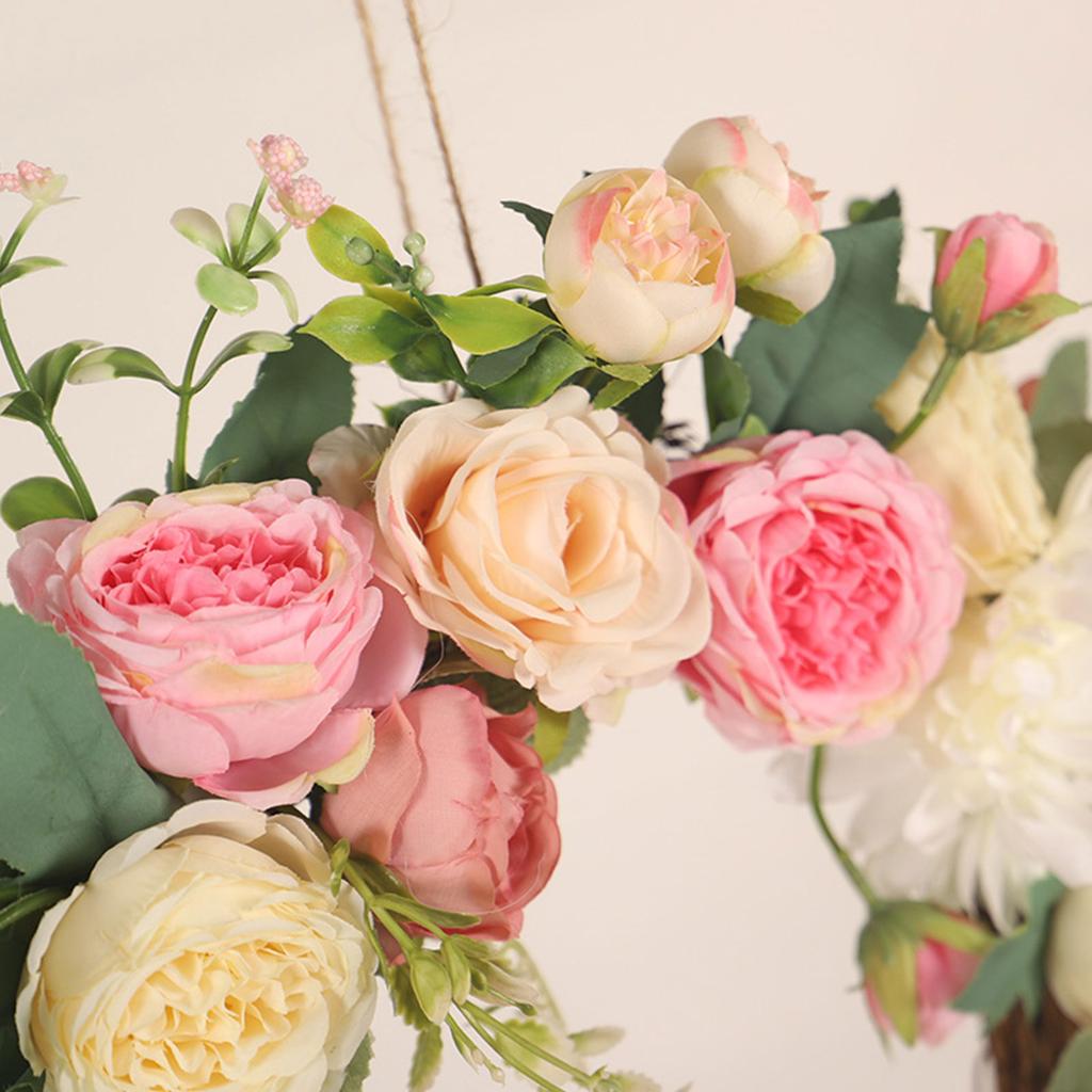 Искусственный венок из пионов, весенние венки из пионов для украшения стен, свадебных вечеринок, домашнего декора