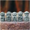 YUYAKESHI Jizo Statue, Soothing, Cute, Small, Prayerful, Palm-Sized, Guardian Deity, Blue Sandstone, Auspicious, God and Buddha Statue (Set of 5)
