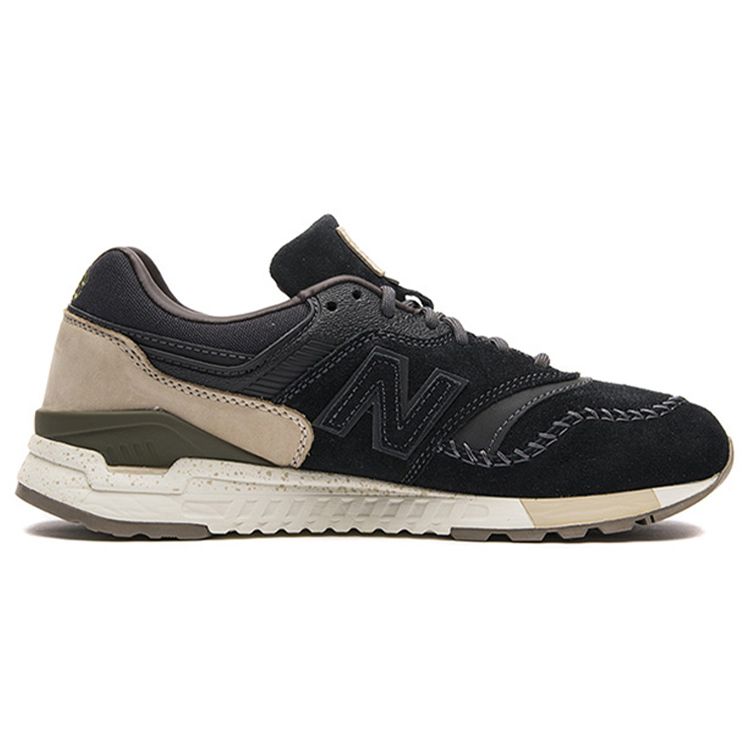 New Balance Серия 997.5 Классический логотип Сетчатые низкие кроссовки для бега Мужские кроссовки Черный Серый Бежевый ML997HEL