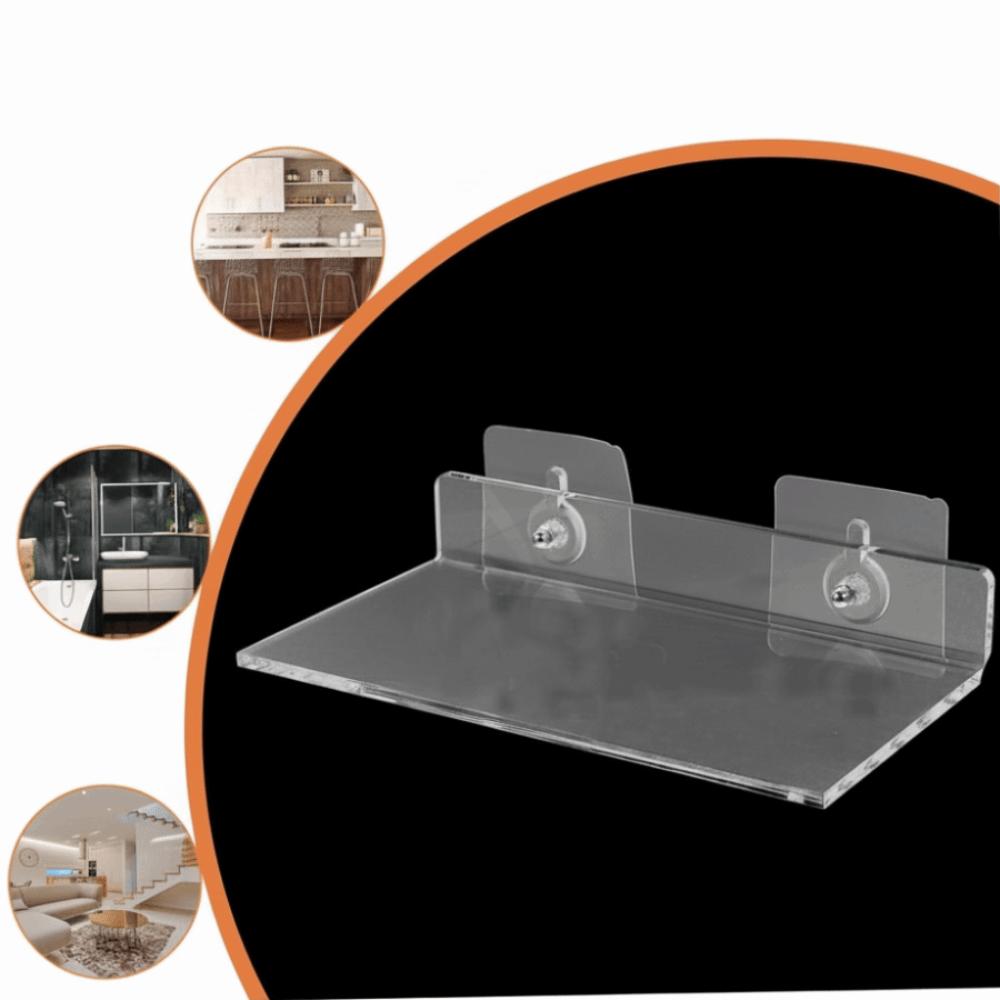 with Stickers Wall Mounted Shelf Space Saver Floating Bookshelves Acrylic Clear Rack  Home