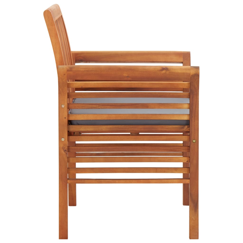 Garden Dining Chairs with Cushions 4 pcs Solid Acacia Wood