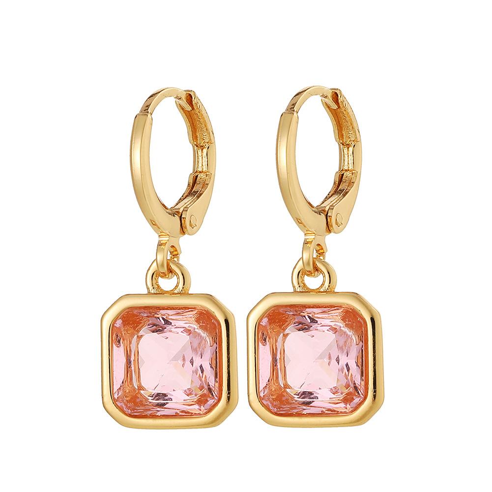 Квадратные серьги-капли с цирконом, новые женские модные украшения, серьги-гвоздики с дикой индивидуальностью