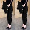 Women High Elastic Waist Faux Jeans Graphic Print Skinny Autumn Winter Pants Pencil Long Pants