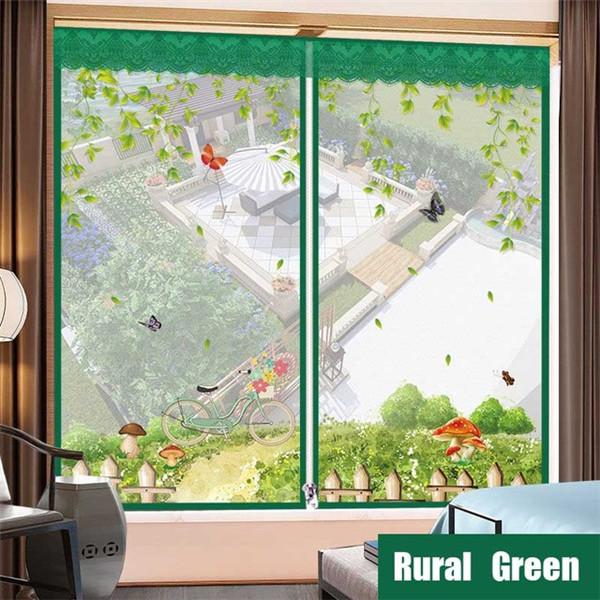 Summer Mosquito Screens Net Self-adhesive Window Screen Door Curtain Velcro Removable Household Decorative Curtain Zipper Opening