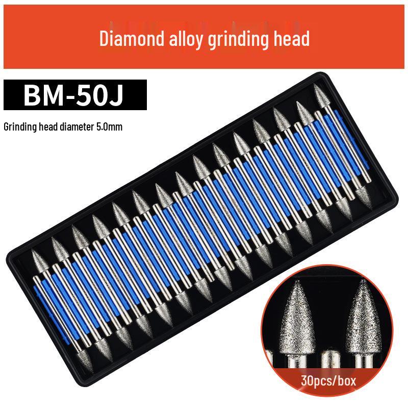 3мм Алмазная Карборундовая Шлифовальная Головка для Электрических/Пневматических Шлифмашин - Сферическая Игла для Гравировки и Расширения Отверстий