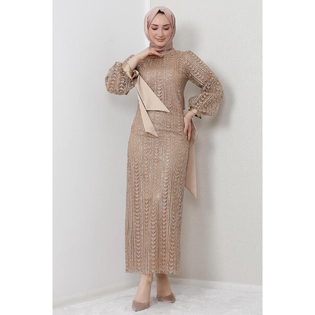 Nci Hijab Evening Dress Gold