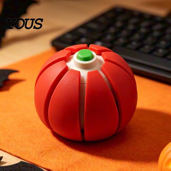 Travel Stress Reliever Halloween Pumpkin Squeeze Ball, Fruit Shaped Clicker Fidget Toy for Anxiety Relief, Cute Soft Decompression Kids Adults, Party