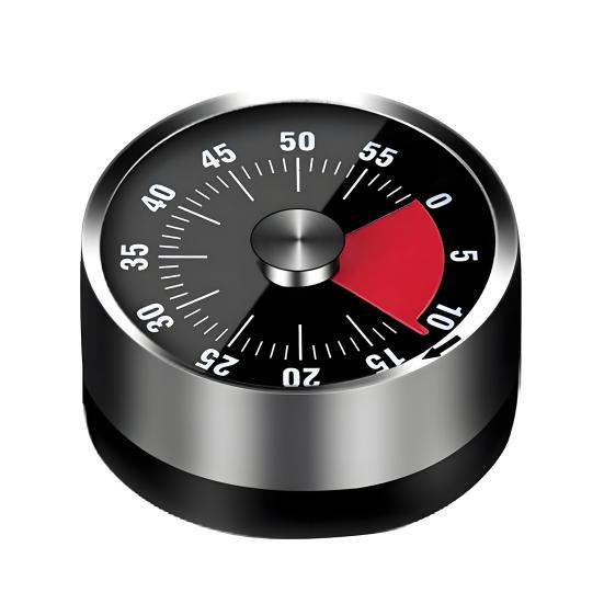 Портативный механический кухонный таймер 55-минутный магнитный визуальный таймер обратного отсчета для приготовления пищи, выпечки, техники «помидор», учебы, детских игр, управления временем, секундомер