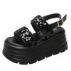 8CM Summer Women Slippers Flip-Flops Ladies Wedge Heels Bling Shoes Woman High Platform Beach Slipper Outside Chunky Sandals