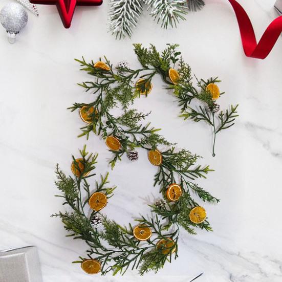 Рождественская гирлянда 6 футов сушеные апельсиновые хлопья гирлянда реалистичный декор фермерского дома зимняя апельсиновая гирлянда