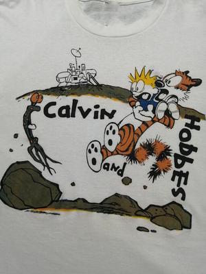 Винтажная футболка Calvin And Hobbes Хлопковая унисекс рубашка Размеры от S до 3XL Унисекс футболка