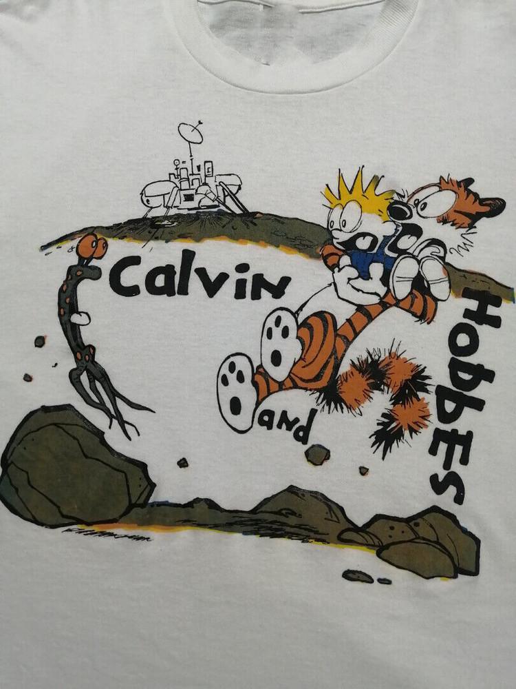 Винтажная футболка Calvin And Hobbes Хлопковая унисекс рубашка Размеры от S до 3XL Унисекс футболка