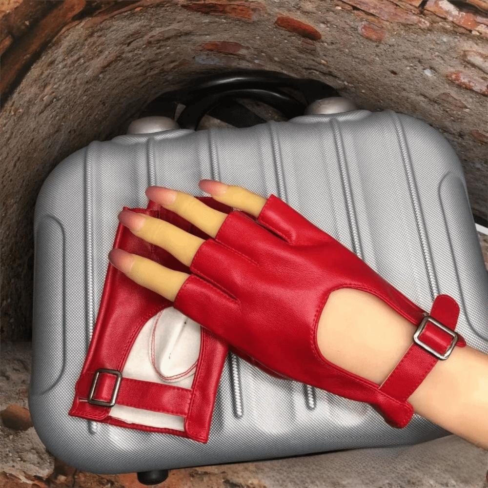 Водонепроницаемые перчатки без пальцев Квадратная пряжка Перчатки для вождения Перчатки с половиной пальца Сценические выступления