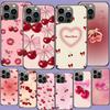 Чехол с вишневым бантом для iPhone 17 Air 15 Pro 14 Plus 16 Pro Max 17E 16E 12 13 Mini 11 Чехол Милый Fundas