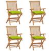 Day and Night - Day and Night Garden Chairs 4 Pcs Teak Wood and Bright Green Cushions