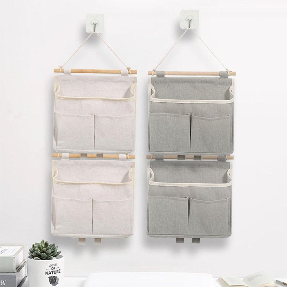 Wall Mounted Storage Bag Waterproof Bedside Organizer Fashion Hanging Bag Home