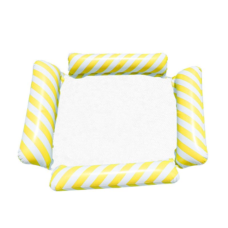 1шт четыре трубки диагональная полосатая надувная плавающая кровать переносная сторона надувная ПВХ плавающая кровать пляж многоцветный