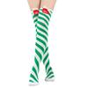 Women's Christmas Doll Socks Stripe Knee-High Socks