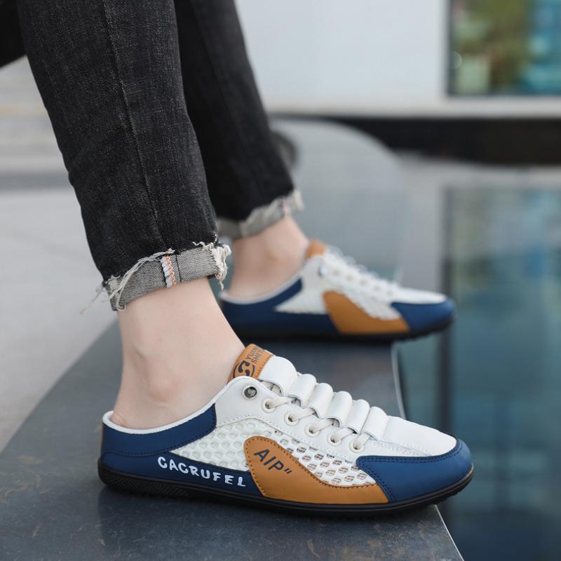 Полутапочки для мужчин, модные туфли с плоской подошвой и мягкой поддержкой, летние дышащие новые мужские повседневные кроссовки Zapatos De Hombre