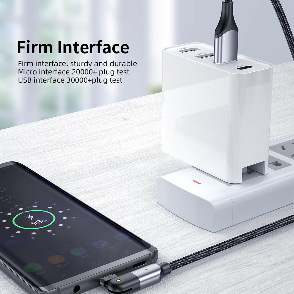FONKEN Поворот на 180 градусов USB-кабель типа C 3A для быстрой зарядки Micro USB-кабель для зарядного устройства мобильного телефона для Samsung Galaxy Xiaomi Huawei аксессуары для мобильных телефонов
