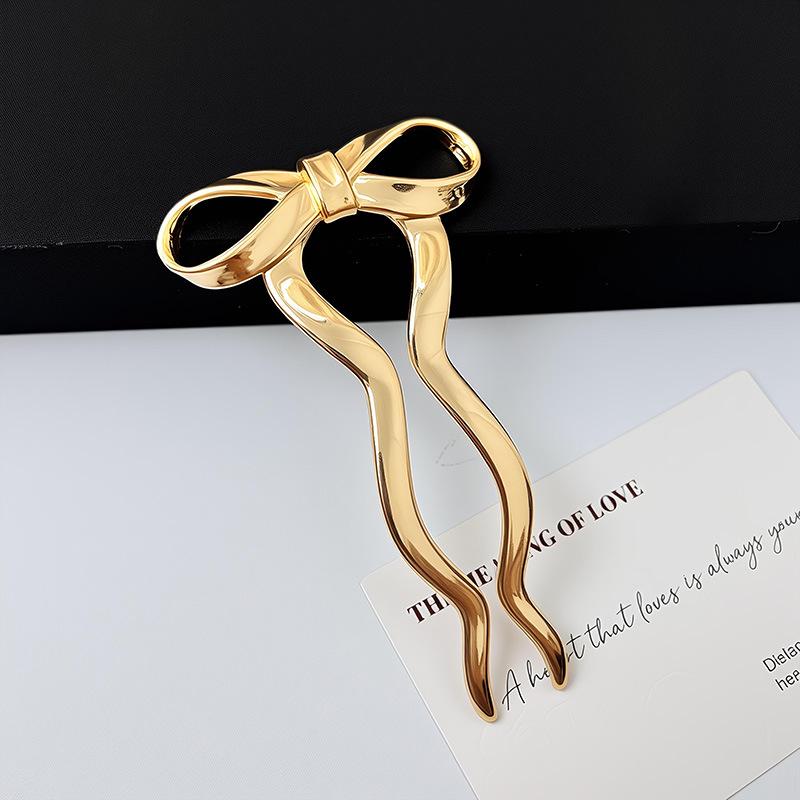 Модная заколка-бант 2024: Простой стиль женский аксессуар для волос