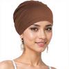 Muslim Turban Cap for Women Monochromatic Pullover Cap Hijab Hat Female Turban Fashion Accessories New