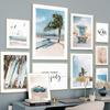 Car Seagull Chalet Coconut Tree Beach Landscape Wall Art Canvas Painting Nordic Poster And Prints Wall Picture Living Room Decor